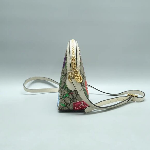 GUCCI Ophidia Dome Brown Flora Canvas Shoulder Bag 1189-022125 - Picture 4 of 11